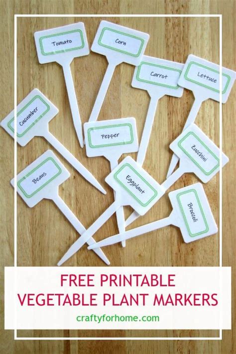 Free Printable Vegetable Plant Markers Crafty For Home