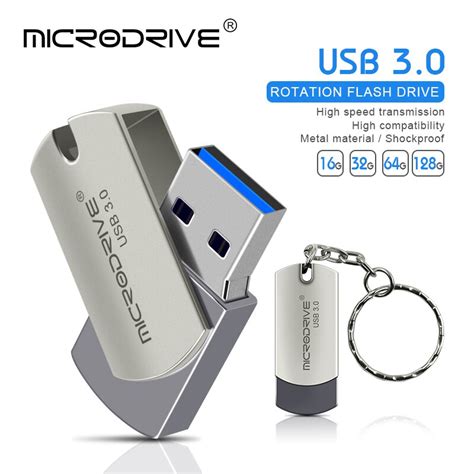 Metal Rotating Usb 30 Flash Drive Pendrive 128gb 64gb Cle Usb Memory