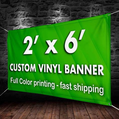 2x6 Custom Banners Vinyl Banner Printing 13oz Full Etsy