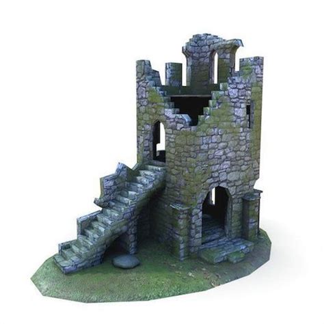 Medieval Building 52 Ruins 3d Model Minecraft Medieval Minecraft