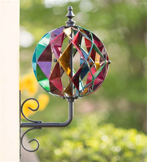 Colorful Harlequin Wall Mount Spinner Multi Wind And Weather