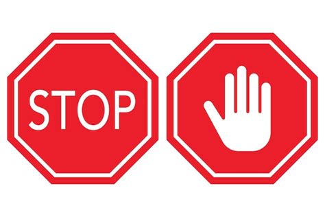 Two Red Stop Signs Set Free Vector Templates Imgpanda A Free