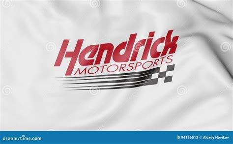 Waving Flag With Hendrick Motorsports Logo Editorial 3d Rendering