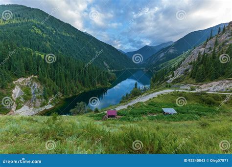 Kolsay Lakes Are Natural Beauty Of Kazakhstan Stock Image Image Of