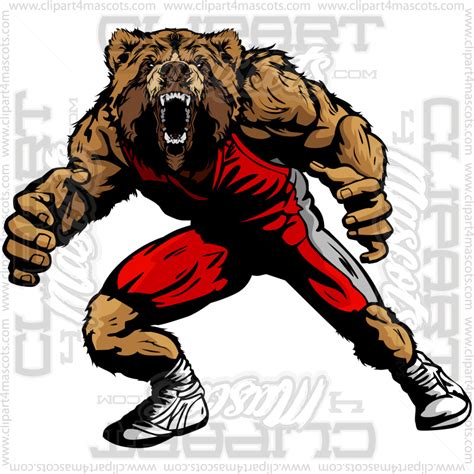 Wrestling Grizzly Bear Vector Format  Eps Png Ai