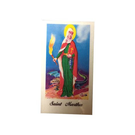 Saint Martha Laminated Prayer Card