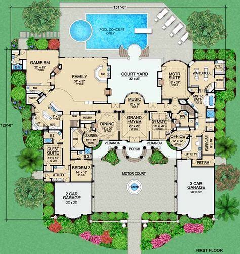 House Plans Luxury Mansions Layout 44 Ideas House Plans Mansion