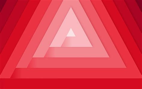 Download Wallpapers Red Triangles 4k Material Design Geometric
