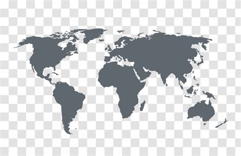 World Map Silhouette Vector Of The Transparent Png
