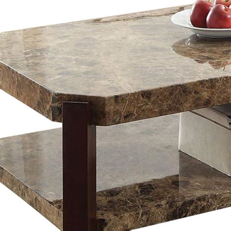 Modish Coffee Table Faux Marble And Brown