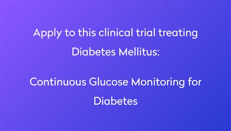 Continuous Glucose Monitoring For Diabetes Clinical Trial 2024 Power