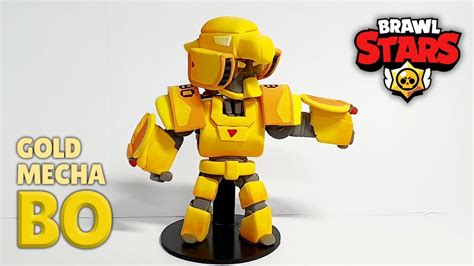 Making Gold Mecha Bo Of Brawl Stars Brawl Stars Clay Art Youtube