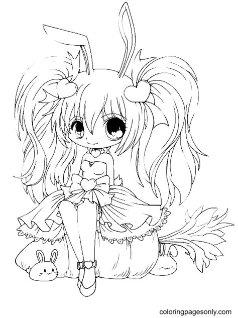 Cute Chibi Anime Girl Coloring Pages