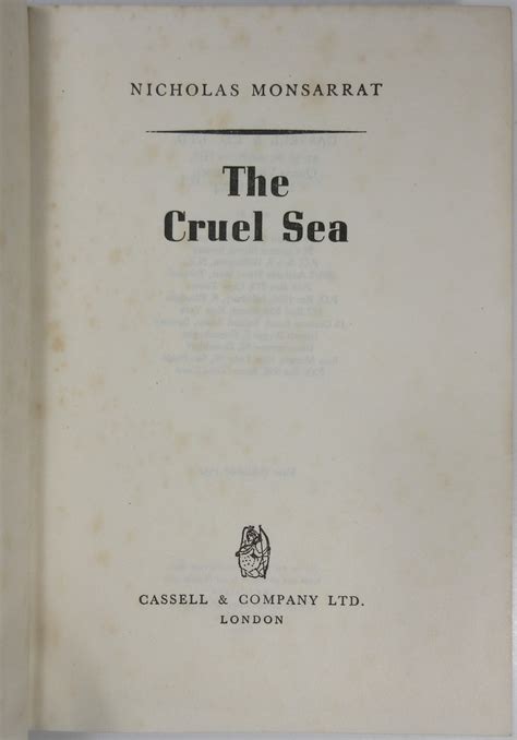 The Cruel Sea By Monsarrat Nicholas 1951 Rainford And Parris Books