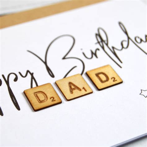 Happy Birthday Dad Wooden Tiles Card By Altered Chic