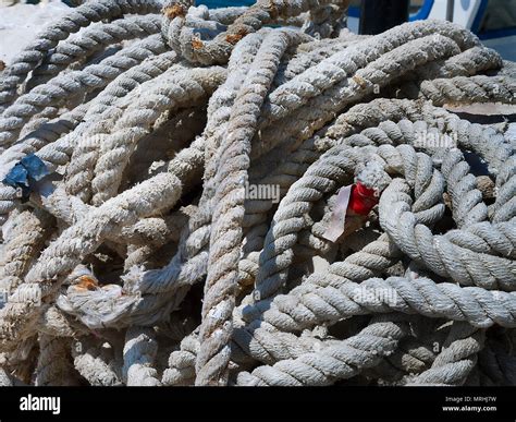 Old Ship Rope Isolated Stock Image Stock Photo Alamy