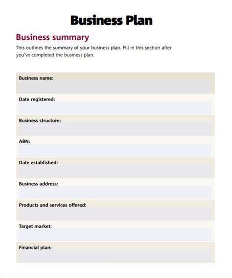 FREE Simple Business Plan Templates In PDF MS Word PSD Google Docs Pages