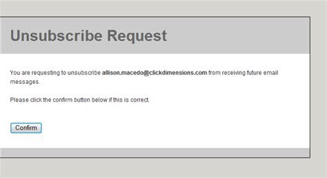 Unsubscribes Clickdimensions Support