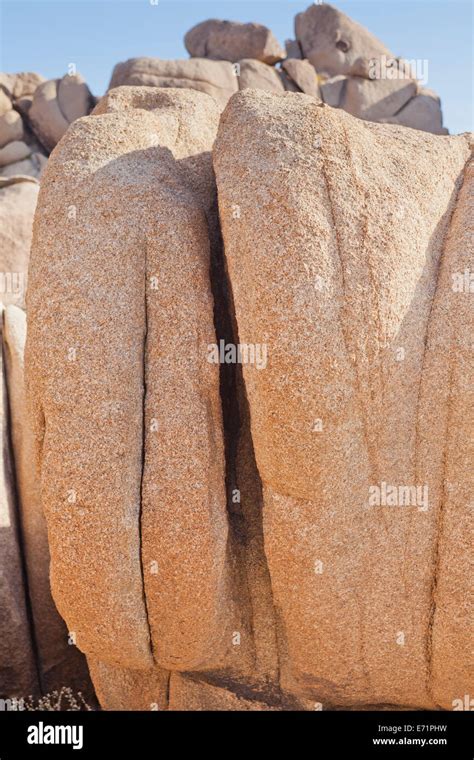 Monzogranite Rock Formation Mojave Desert California Usa Stock Photo