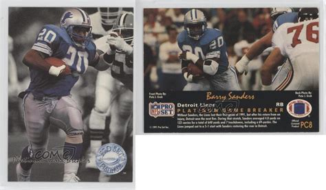 Get the best deal for barry sanders rookie football trading cards from the largest online selection at ebay.com. 1991 Pro Set Platinum PC #PC8 Barry Sanders Detroit Lions Football Card | eBay