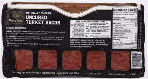 Boar’s Head Uncured Turkey Bacon 12 Oz Harris Teeter