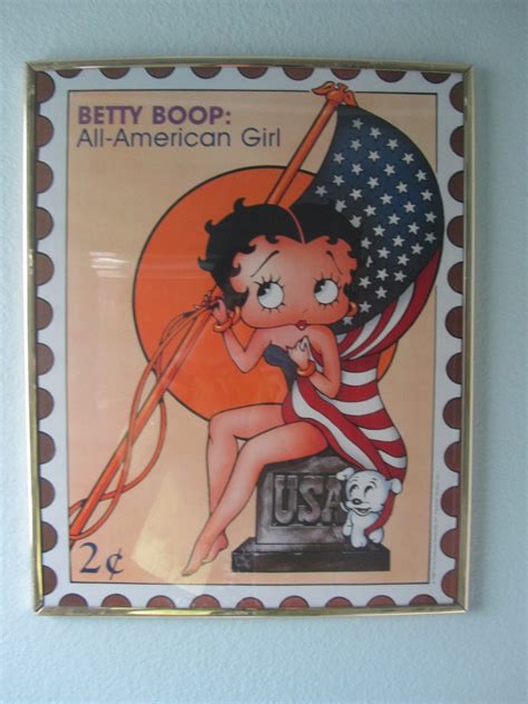1987 Betty Boop Two Cent Stamp Poster All American Girl By Kchoos