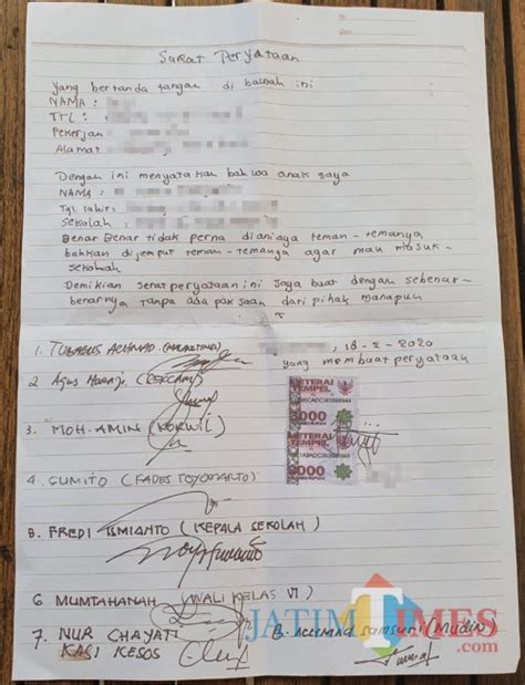Surat penunjukan petugas administrator pada saat registrasi organisasi; Surat Pernyataan, Pondok Pesantren dan Madrasah Tsanawiyah Solusi Kasus pada H | MalangTIMES