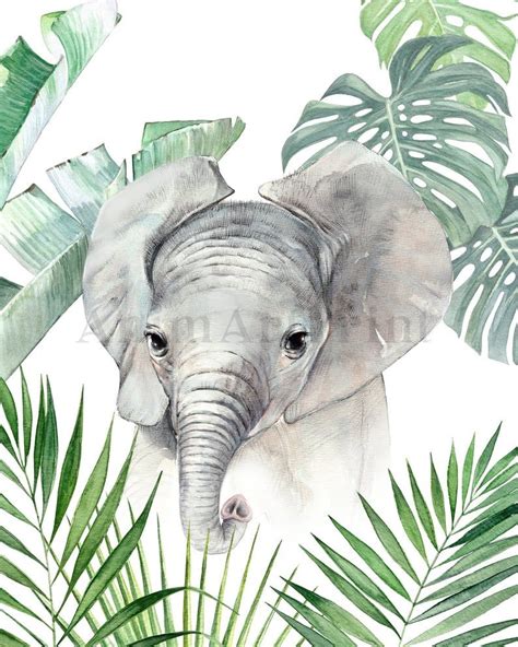 Baby Jungle Kwekerij Prints Safari Jungle Dieren Groene Etsy