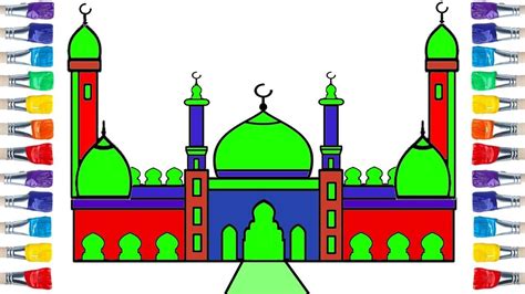 طريقة رسم مسجد بالصور