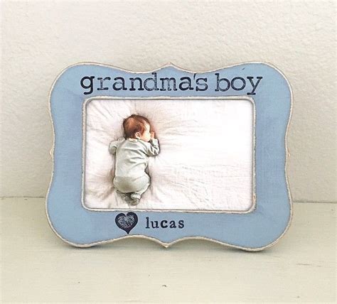 This is the perfect gift for the grandma who has a room in her home set up especially for her grand babies. Mothers Day gift for grandma baby boy grandparents frame I ...