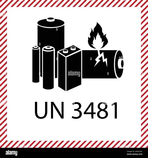 Dangerous Goods Label Lithium Battery Un Vector Icon Stock