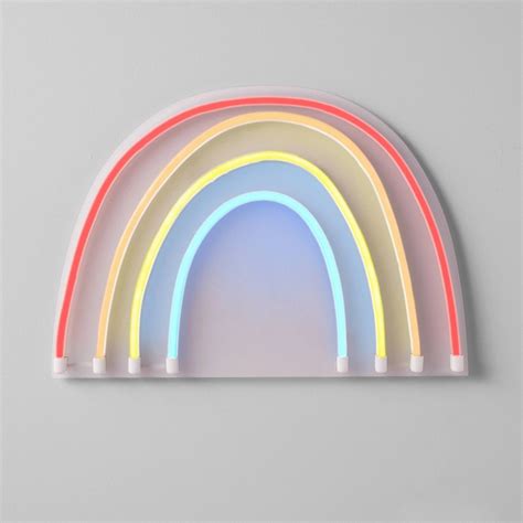 Rainbow Neon Wall Decor Pillowfort In 2021 Rainbow Wall Decor