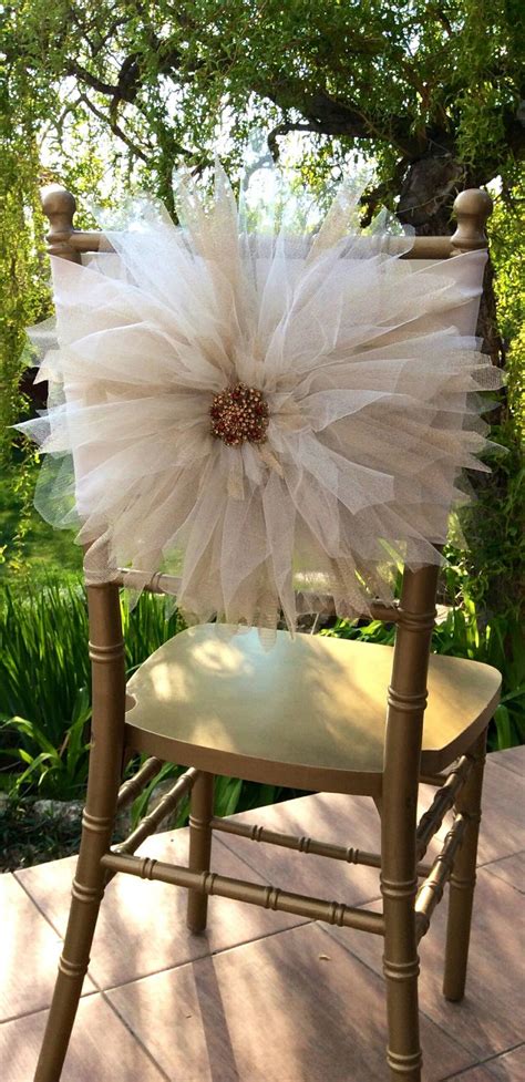 2pcs tulle chair skirts cover, dreamj 71x20inch wedding bridal shower decoration long tulle sach chair cover for bridal, wedding, baby shower party supplies. New tulle chair decoration - by FloraRosa Design ...