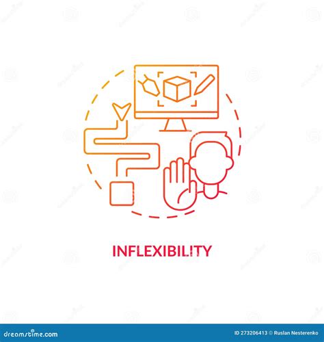 Inflexibility Red Gradient Concept Icon Stock Vector Illustration Of