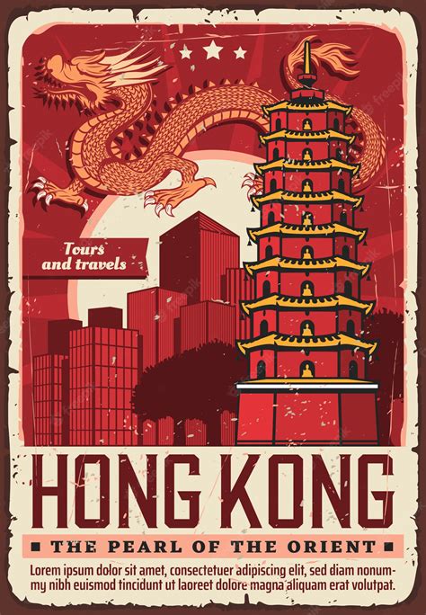 Premium Vector Welcome To Hong Kong East Asia Travel Poster