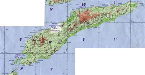 Large Detailed Topographical Map Of East Timor East Timor Large