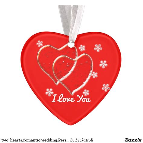Two Heartsromantic Weddingpersonalized Ornament
