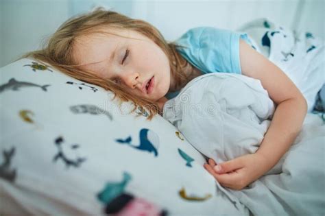 Preschooler Girl Sleeping In Her Bed Stock Photo Image Of Rest
