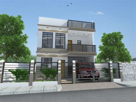 It's easy to see everyone in your family enjoying the sunshine on the second floor deck of this dramatic contemporary house plan.just the right size for a vacation getaway, the home is easy to clean and maintain.a big island in. house plans Philippines 3 | Two storey house, Gray house ...