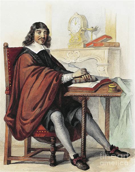 Rene Descartes 1596 1660 French Mathematician And Philosopher Engraving Drawing By French