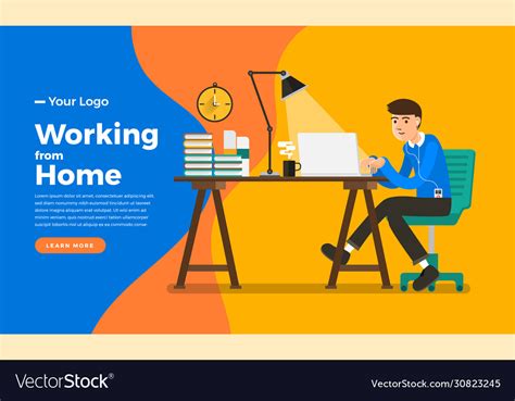 Work From Home 002 Royalty Free Vector Image Vectorstock