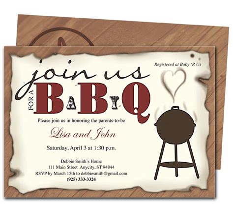 Pampers offer a variety of free printable baby shower party kits. BBQ Baby Shower Invitations (With images) | Bbq baby ...