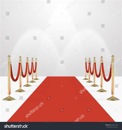 Red Carpet With Red Ropes On Golden Stanchions Exclusive Event Movie