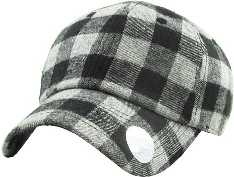 Buffalo Plaid Curved Visor Baseball Cap Dad Hat Polo Style Low Crown Ebay