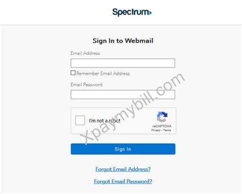 Charter Spectrum Email Sign In Page Login Pay My Bill