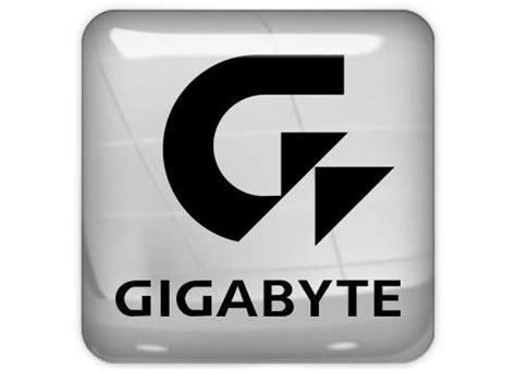 Gigabyte Black 1x1 Chrome Effect Domed Case Badge Sticker Logo