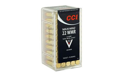 Cci Maxi Mag 22wmr 40gr 50 Round Box Of Tmj Rimfire Ammunition Cci23