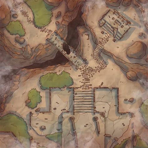 Forgotten Temple On The Sacred Mountain Free Battlemap 30x30