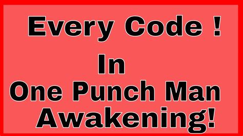 How to redeem one punch reborn op working codes. Every Code in: One Punch Man Awakening - Roblox! -ROBLOX ...
