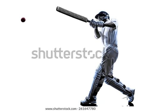 Cricket Player Batsman Silhouette Shadow On Stock Photo Edit Now